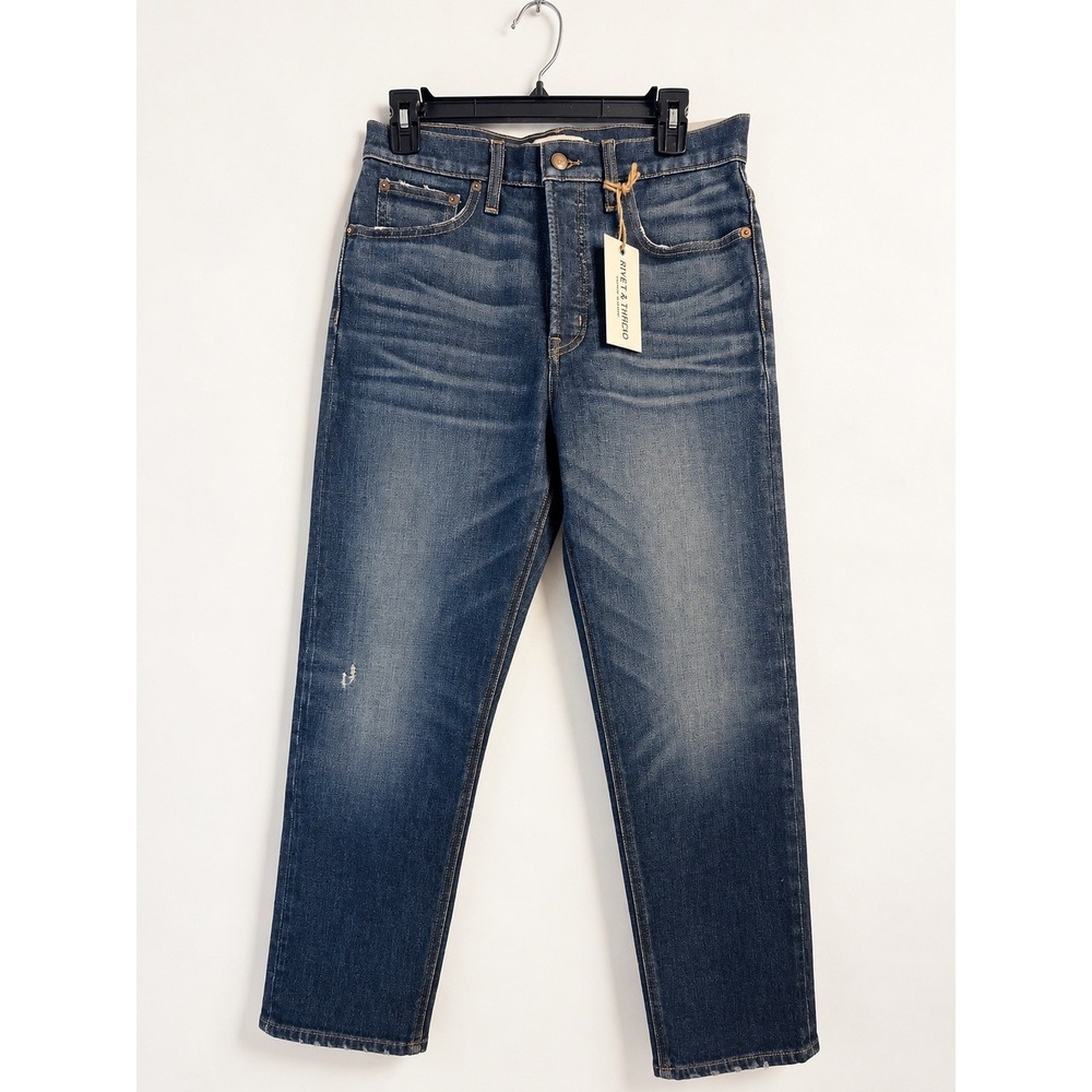 Madewell NWT Rivet & Thread Vintage Crop Jeans Women's 28 Dark Wash USA